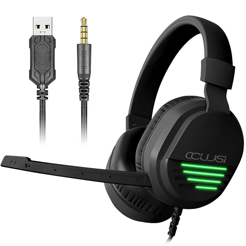 CLS500 Black Wired Gaming Headset – Noise-Canceling Mic, One-Key Mute, 3.5mm Universal