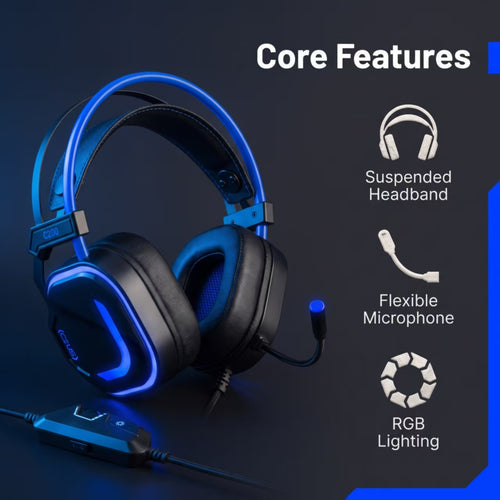 CLS200 Blue Wired Gaming Headset – 50mm Driver, Noise-Canceling Mic, Surround Sound, LED