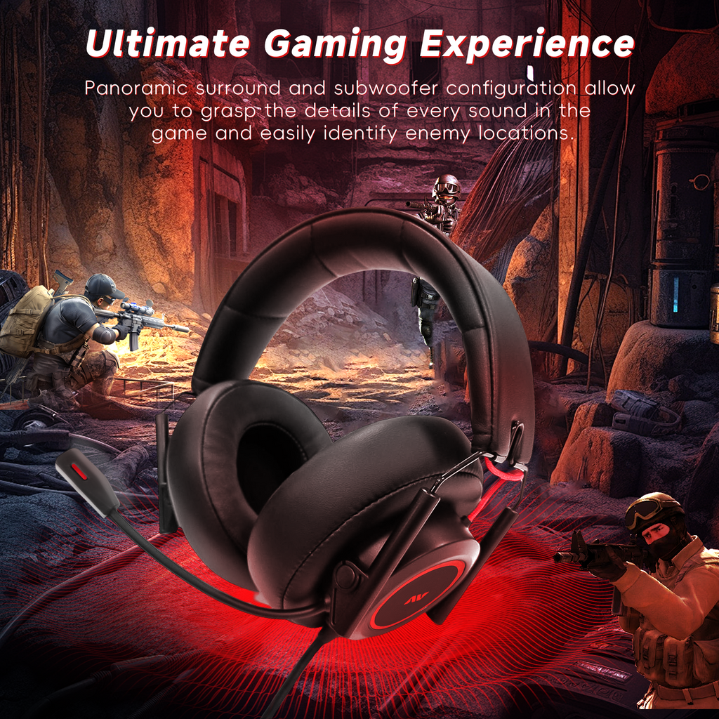 M21 Wired Gaming Headset – Noise-Canceling Mic, Stereo Surround Sound, PS5/PS4/Xbox/PC