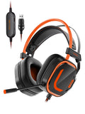 CLS200U Orange Gaming Headset – USB, 7.1 Surround Sound, Noise-Canceling Mic, Soft Ear Cups