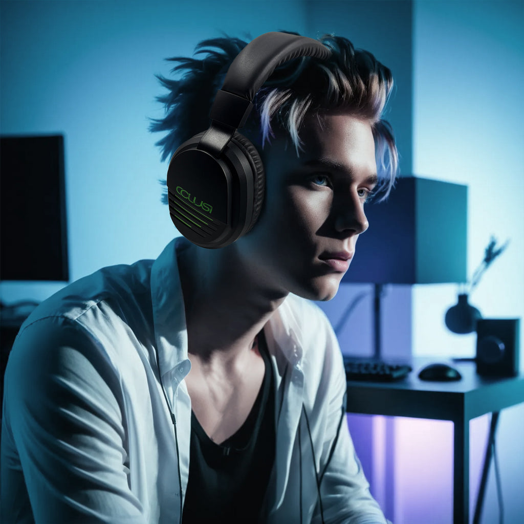 X09 Green Wireless Gaming Headset-Booth 5.4, 50mm Drivers, 48H Battery, PS5/Xbox/PC