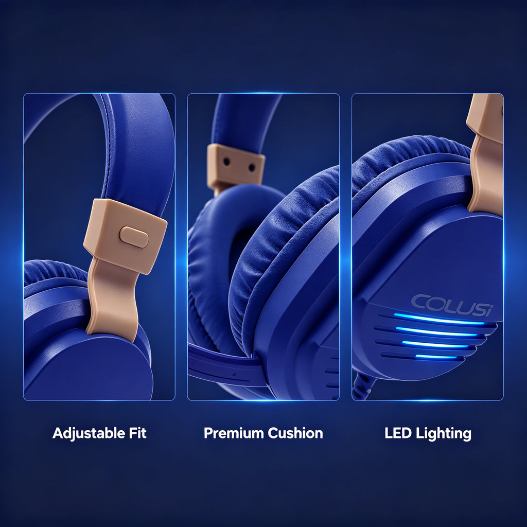 CLS500C Blue Wired Gaming Headset – 40mm Stereo Sound, 95% Noise-Canceling Mic, 3.5mm