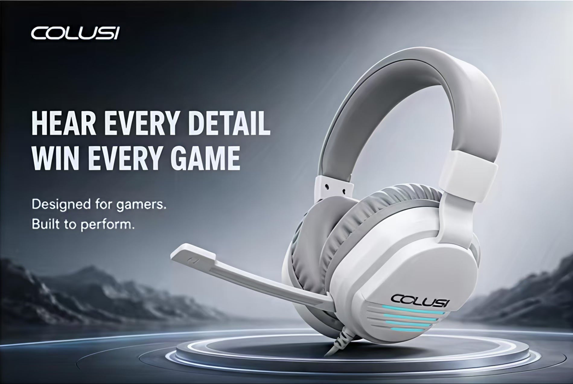 CLS500 White Wired Gaming Headset – Noise-Canceling Mic, Stereo Sound, 3.5mm Universal