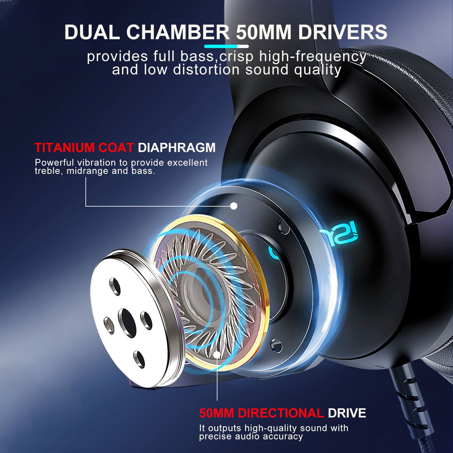 CLS600 Black Wired Gaming Headset | 50mm Drivers, RGB Green LED, Noise-Canceling Mic