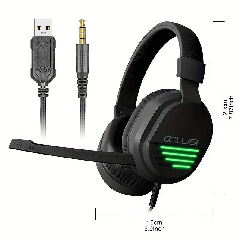 CLS500 Black Wired Gaming Headset – Noise-Canceling Mic, One-Key Mute, 3.5mm Universal