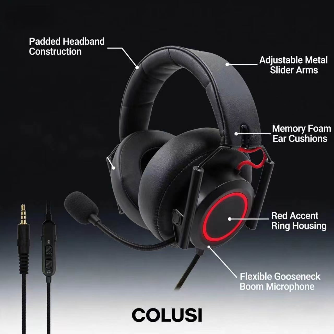 M21 Wired Gaming Headset – Noise-Canceling Mic, Stereo Surround Sound, PS5/PS4/Xbox/PC