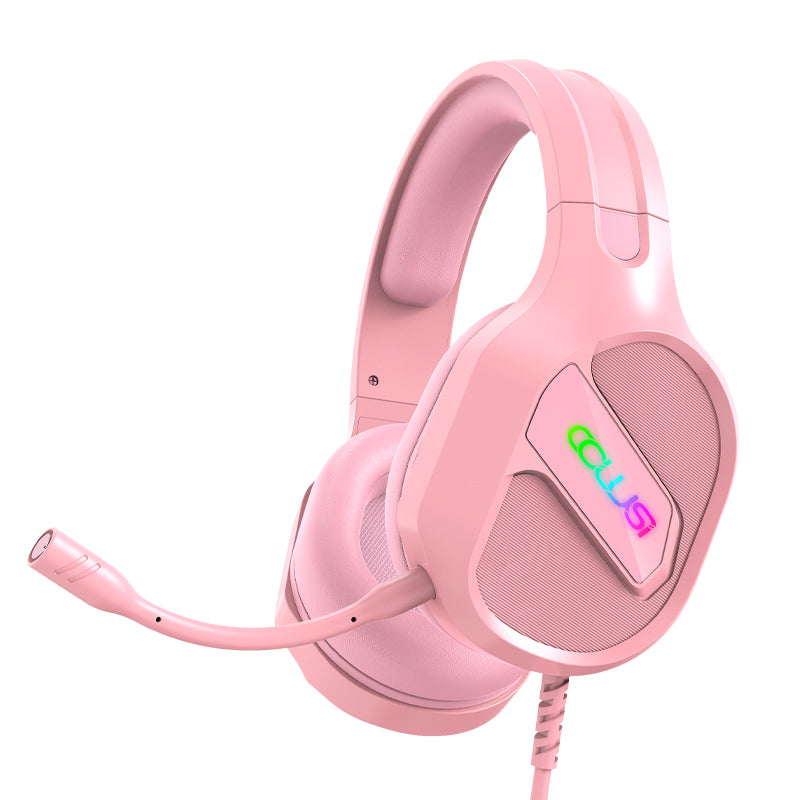 CLS400 Pink Wired Gaming Headset | One-Key Mute, Noise-Canceling Mic, 3.5mm Universal