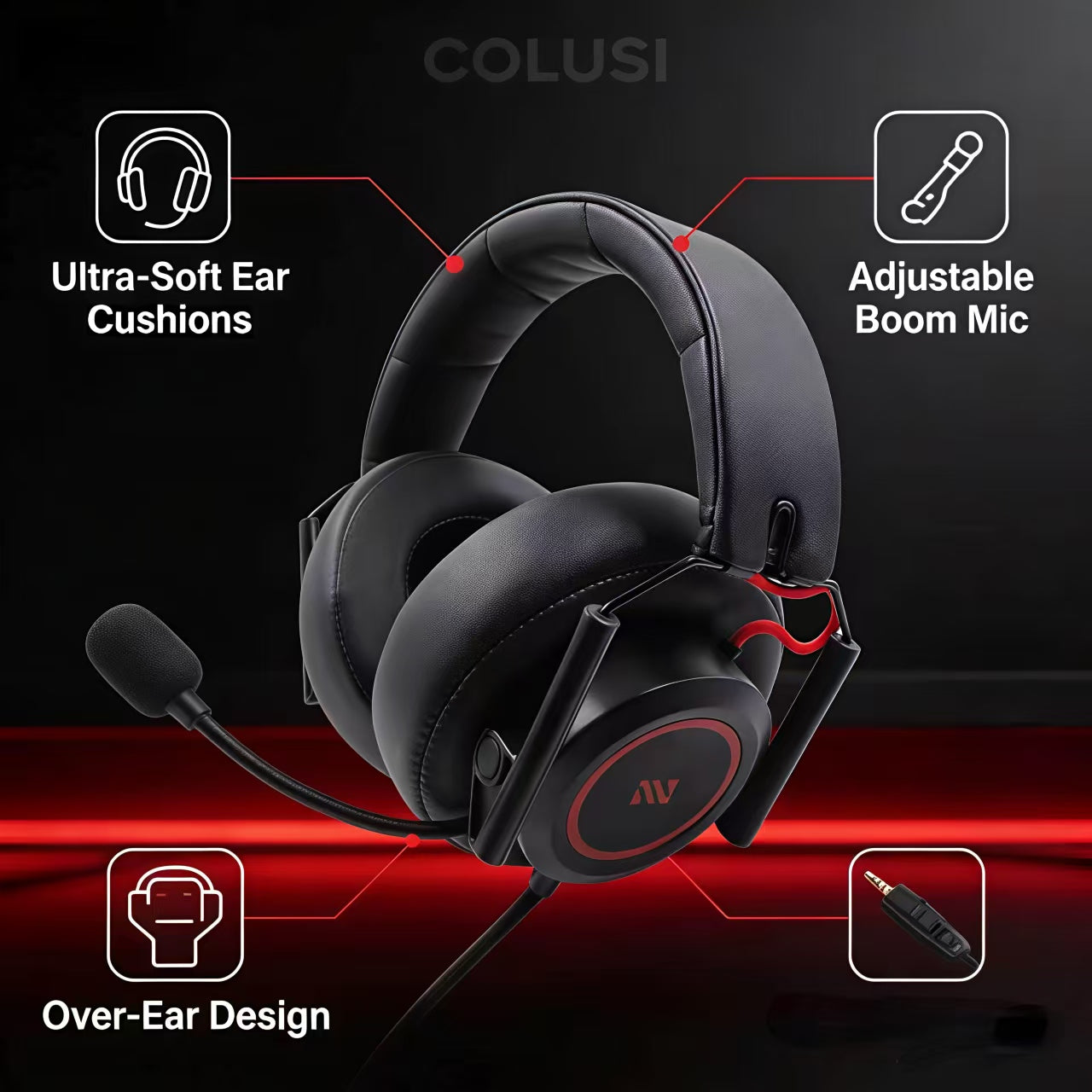 M21 Wired Gaming Headset – Noise-Canceling Mic, Stereo Surround Sound, PS5/PS4/Xbox/PC