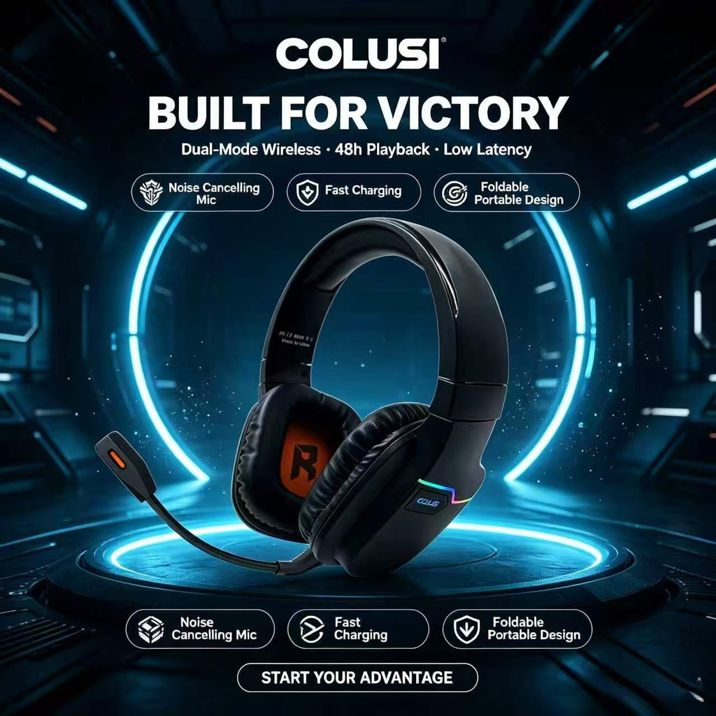X07 Wireless Gaming Headset – 2.4GHz, 50mm Drivers, 48H Battery, Noise-Canceling Mic
