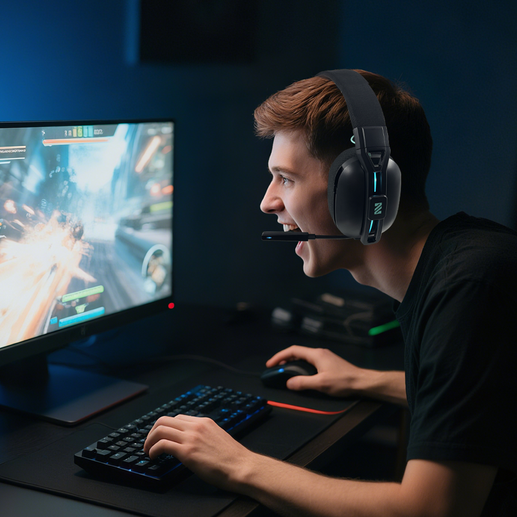 M600 Foldable Wireless Gaming Headset – Bluetooth 5.4, 50mm Drivers, Noise-Canceling Mic