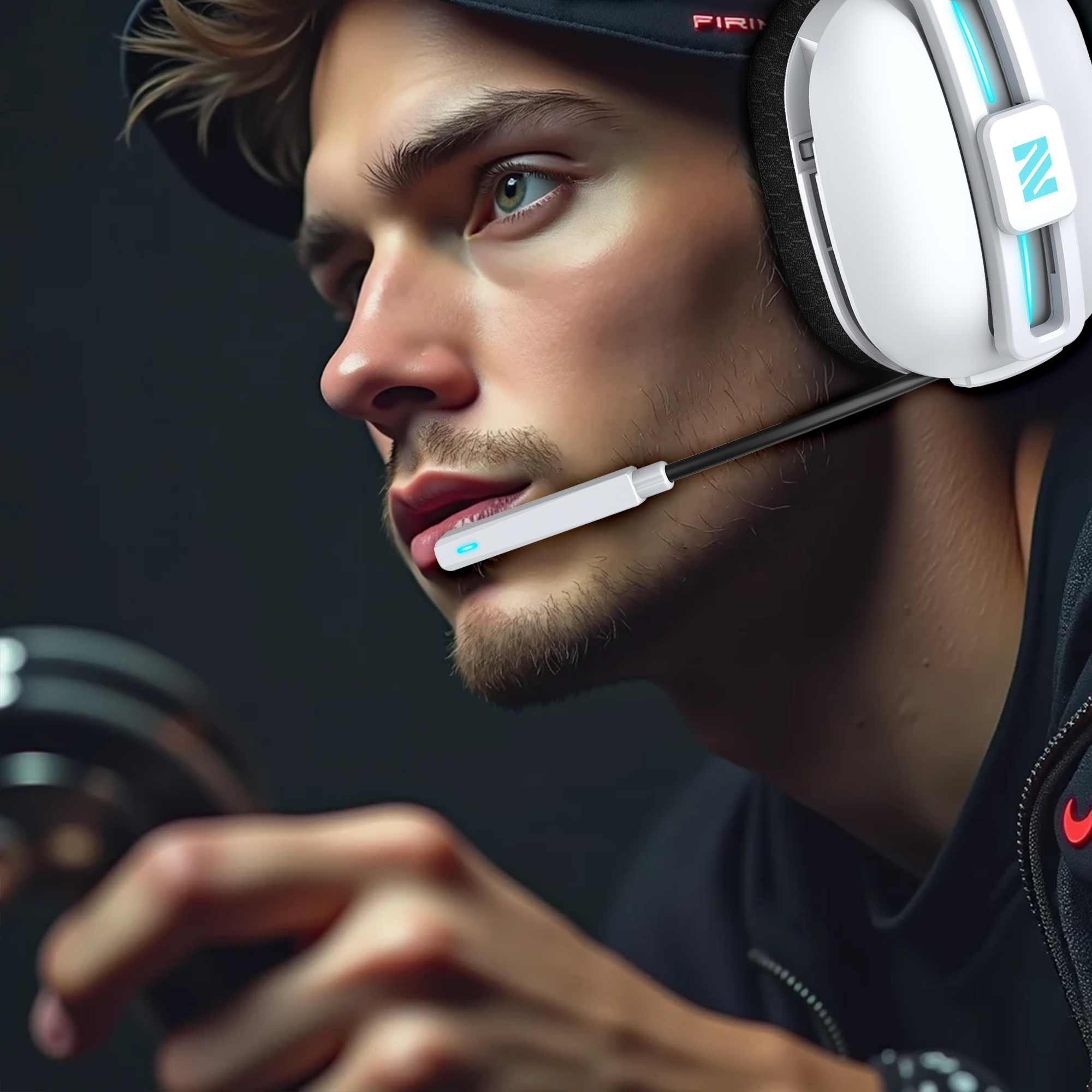 M600 White Wireless Gaming Headset – 2.4GHz & Bluetooth 5.4, 3D Audio, 1200mAh Battery