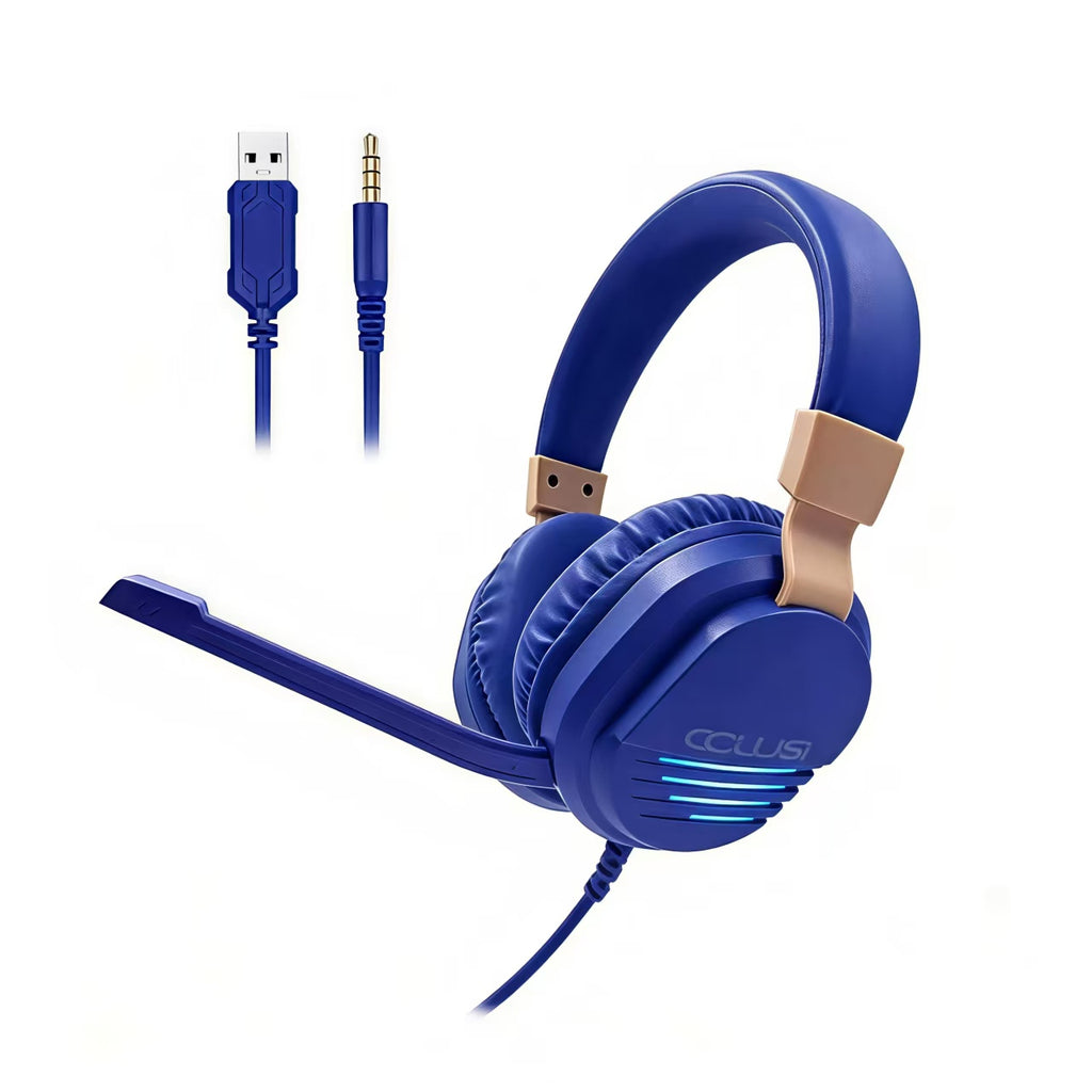 CLS500C Blue Wired Gaming Headset – 40mm Stereo Sound, 95% Noise-Canceling Mic, 3.5mm