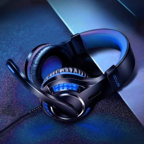 Wired Gaming Headset -For PC/PS/Switch, 40mm Drivers, 95% Noise-Canceling Mic, 3.5mm Universal,CLS700 Blue
