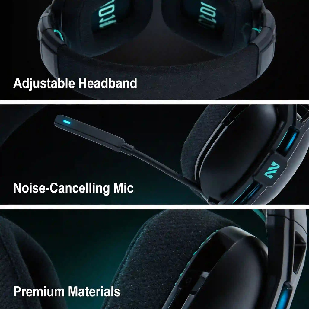 M600 Foldable Wireless Gaming Headset – Bluetooth 5.4, 50mm Drivers, Noise-Canceling Mic