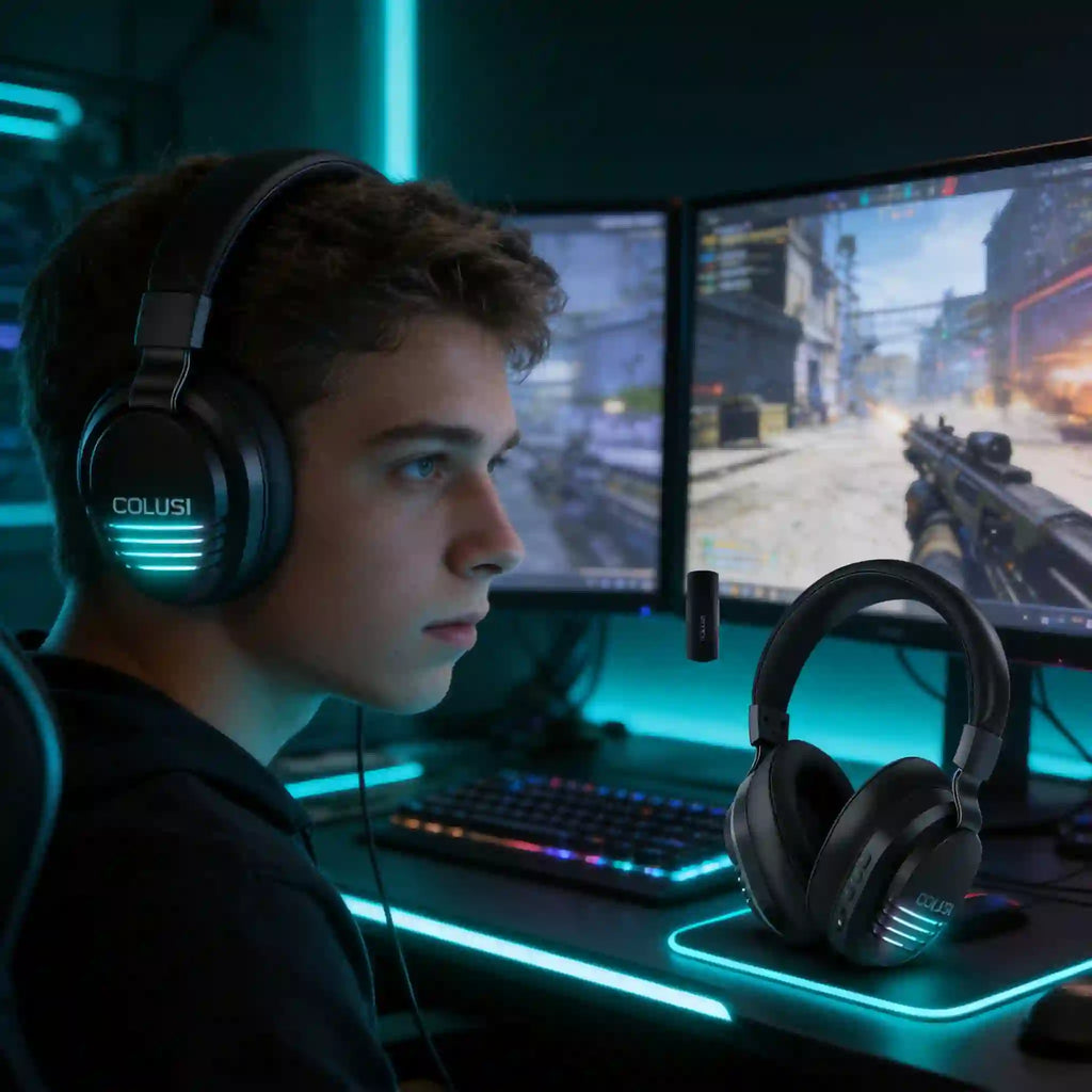 X09 Wireless Gaming Headset – 2.4GHz Low Latency, Bluetooth 6.0, 48H Battery, Universal