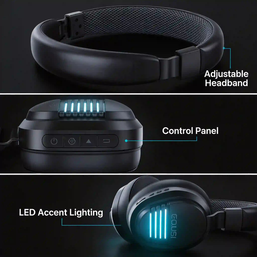 X09 Wireless Gaming Headset – 2.4GHz Low Latency, Bluetooth 6.0, 48H Battery, Universal