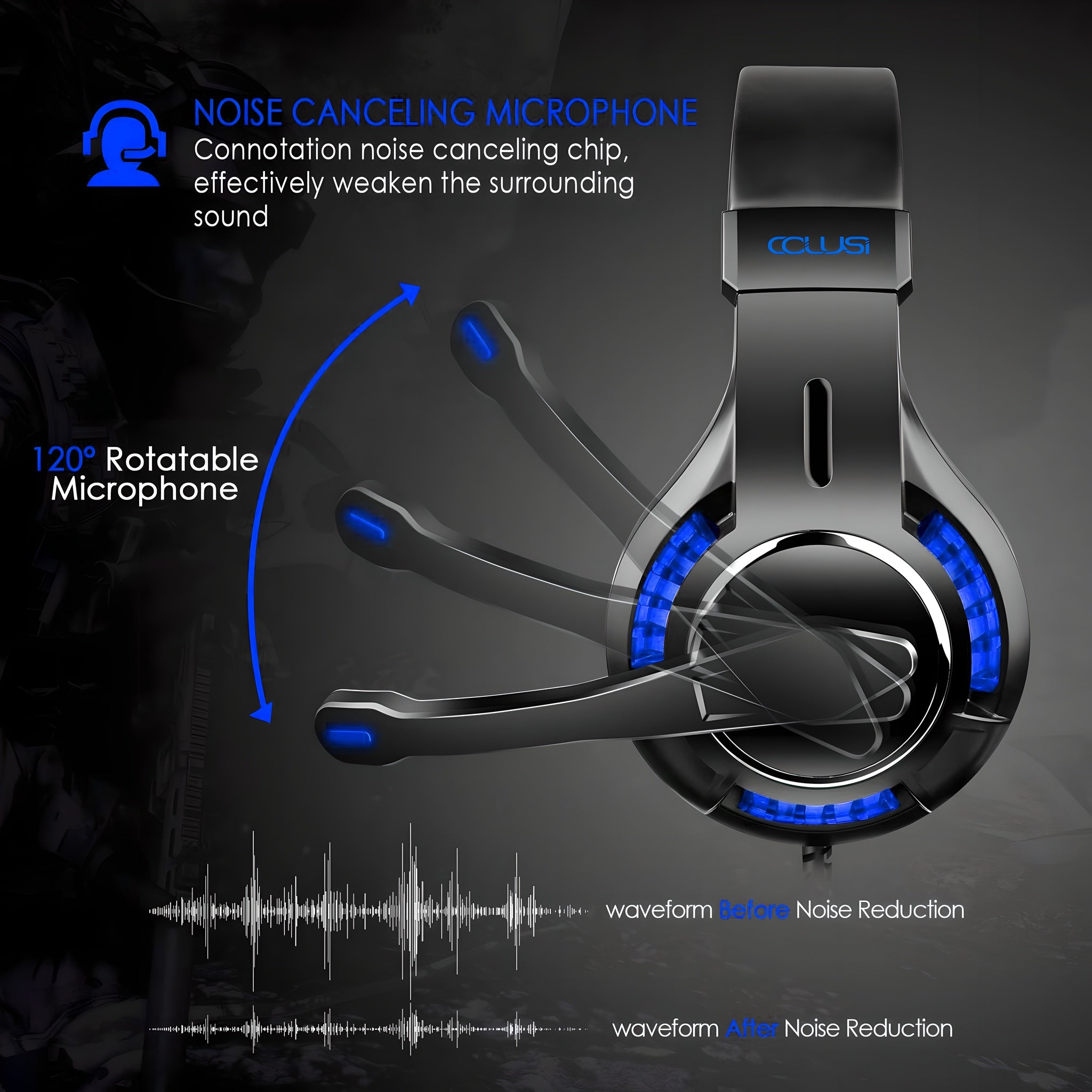 CLS700 Blue Wired Gaming Headset | 40mm Drivers, 95% Noise-Canceling Mic, 3.5mm Universal