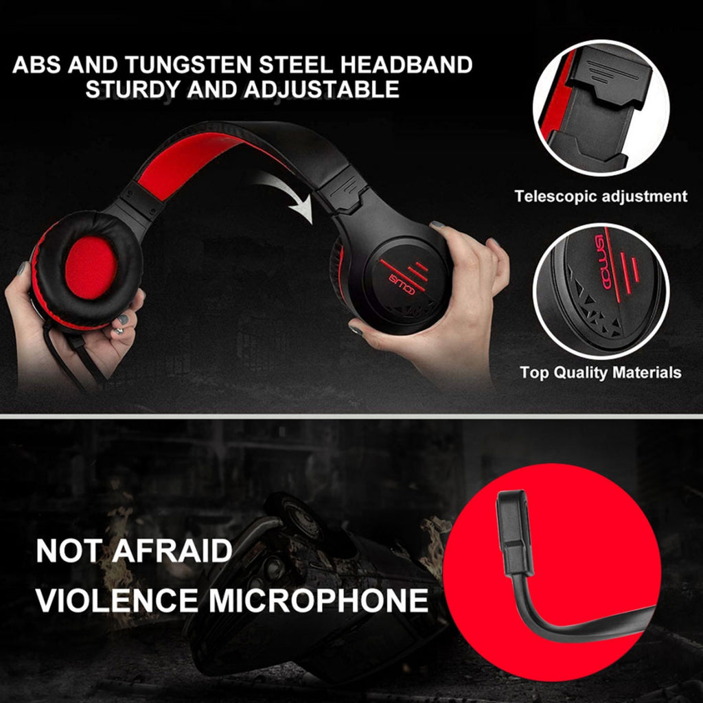 CLS100 Red Wired Gaming Headset – 50mm Surround Sound, Noise-Canceling Mic, Red LED
