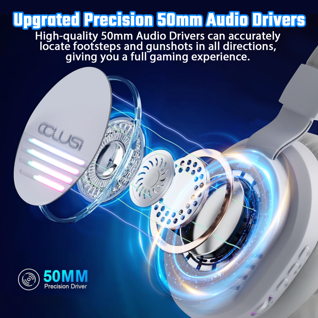 X09 Grey Wireless Gaming Headset – Bluetooth 5.4, 50mm Drivers, 48H Battery, PS5/Xbox/PC