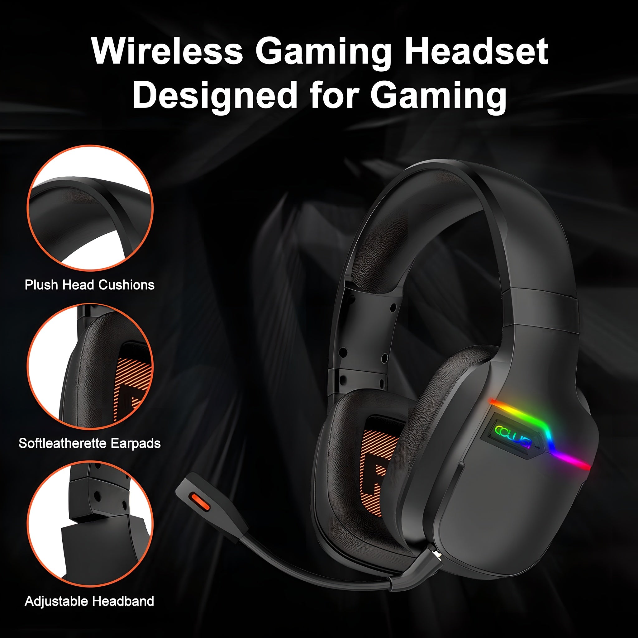 X07 Wireless Gaming Headset – 2.4GHz, 50mm Drivers, 48H Battery, Noise-Canceling Mic