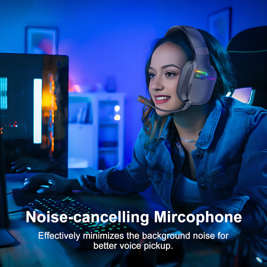 X07 Wireless Gaming Headset – 2.4GHz, 50mm Drivers, 48H Battery, Noise-Canceling Mic